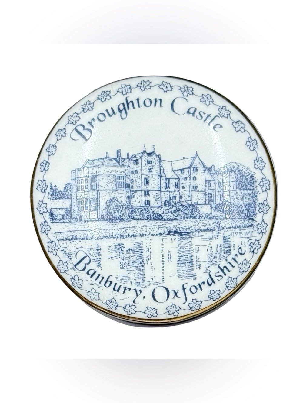 Vintage Cotswold Broughton Castle Blue and White Bone China Trinket Dish